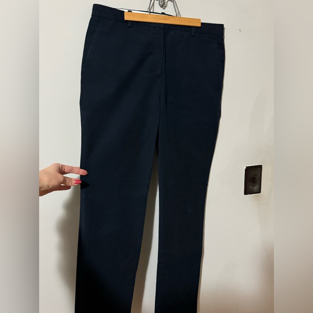 Theory Blue Trousers Classic Straight-Leg Design